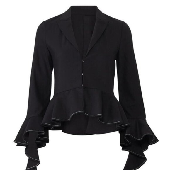 Alexis | Adelle Jacket Ruffle Sleeves Black S - Picture 2 of 11